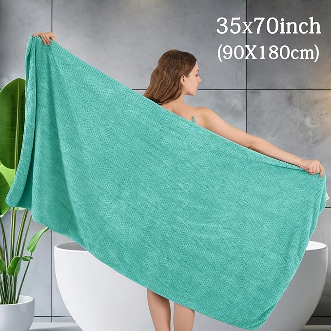 Ycosy 4 Pack Extra Large Microfiber Bath Towels Set, 35x70 inches, Less Lint - Image 2