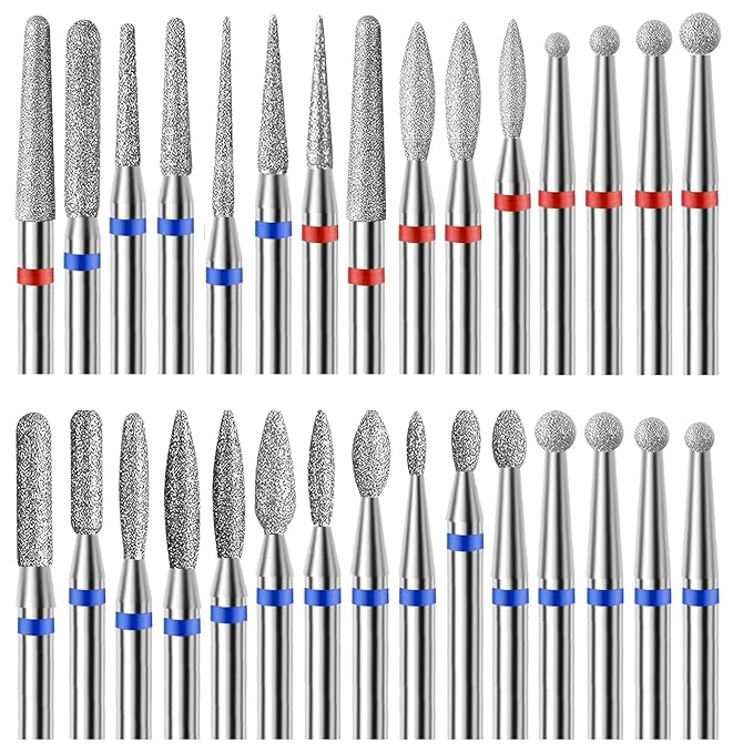 30Pcs Pedicure Care Diamond Nail Drill Bits, Professional Safety Cuticle Nail by HINGTAI