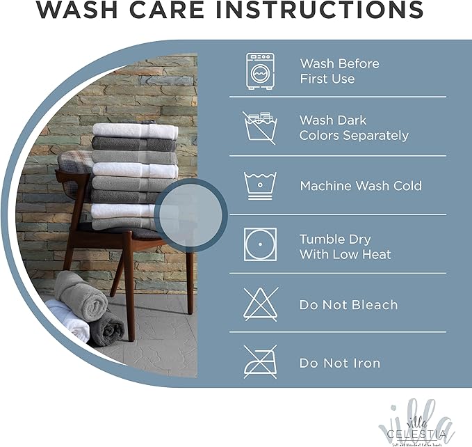 100% Cotton Wash Cloth for face & Body Set of 6, Sustainable, Highly Absorbent - Image 6