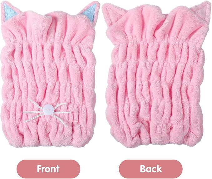 2Pcs Microfiber Hair Towel Wrap, Microfiber Hair Drying Towel Wraps - Image 4