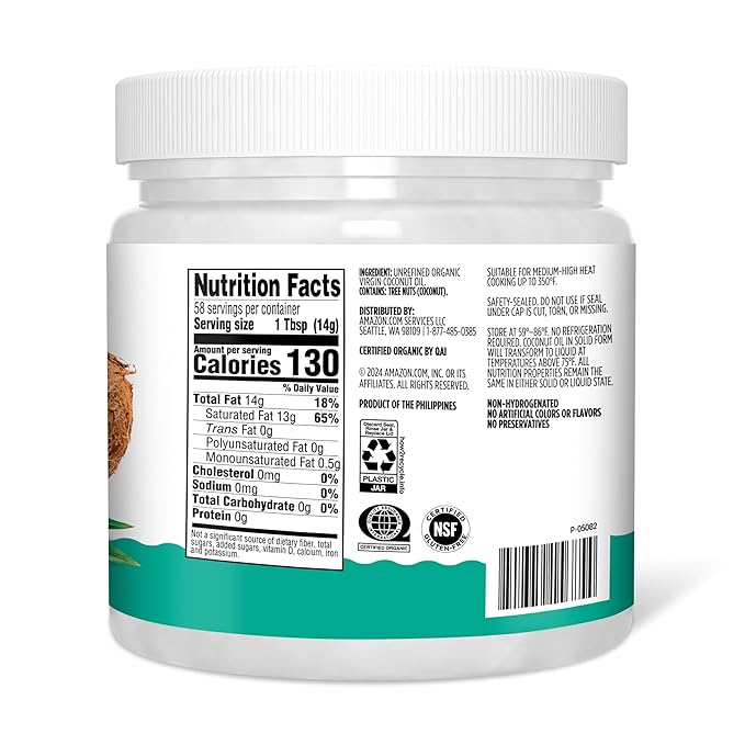 Amazon Grocery, Organic Virgin Coconut Oil, 30 Fl Oz - Image 2