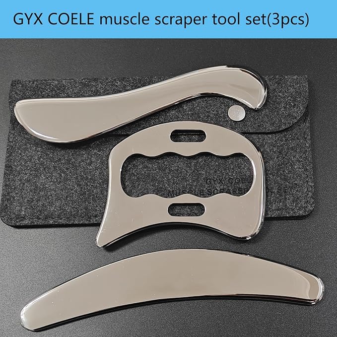 3 in 1 Muscle Scraper Stainless Steel IASTM Set, Physical Therapy Massage - Image 6