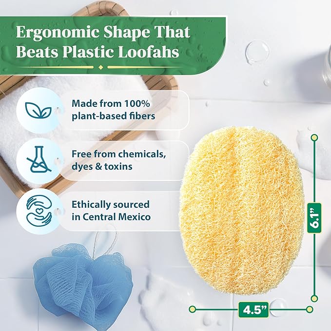 Natural Loofah Exfoliating Body Scrubber - Image 2