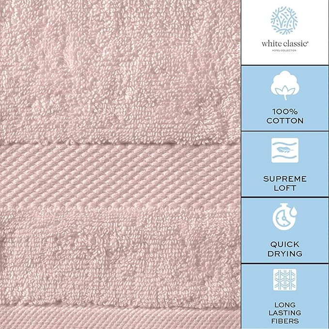 White Classic Pink 650 GSM Cotton Bath Sheet Towel - Image 7