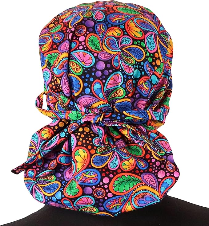 Sparkling EARTH Big Hair Ponytail Classic Surgical Style Scrub Working Cap - Image 2