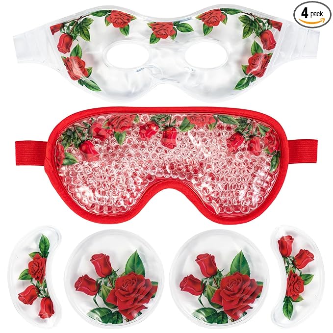 LEOSTEP 4 PCS Cooling Eye Mask Set by MoreYoungerMoreHealthier