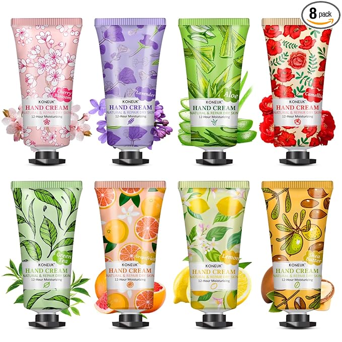 KONEUK 8 Pack Hand Cream Set, Mothers Day Gifts, Wedding Favors, Bulk Hand by KONEUK