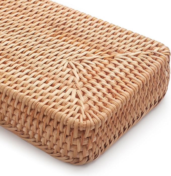 Rattan Bathroom Vanity Trays Toilet Tank Baskets Long Narrow Hand Towel Storage - Image 5
