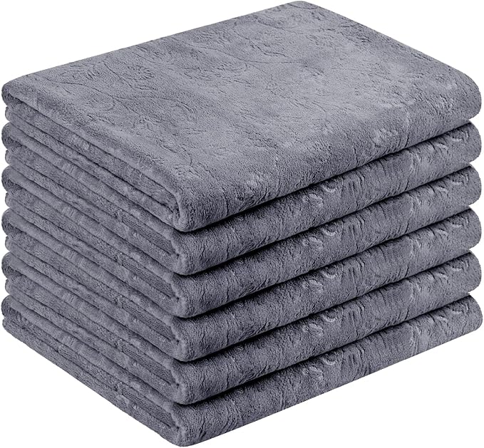 JML Bath Towels Set of 6, Oversized Large Microfiber Bath Towels by JML
