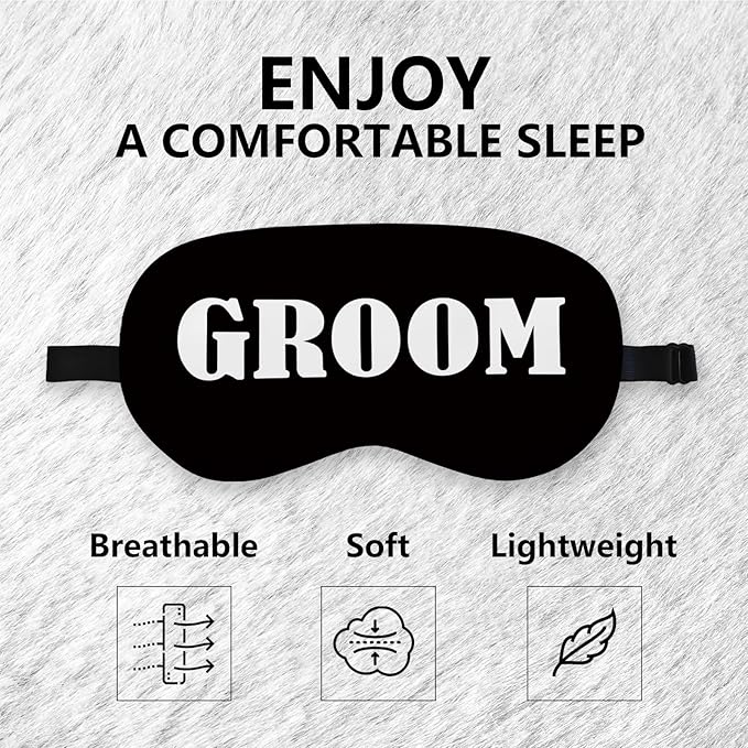 Groom Silk Eye Mask for Sleeping, Groom Black Eye Mask, Bachelorette Gifts - Image 6