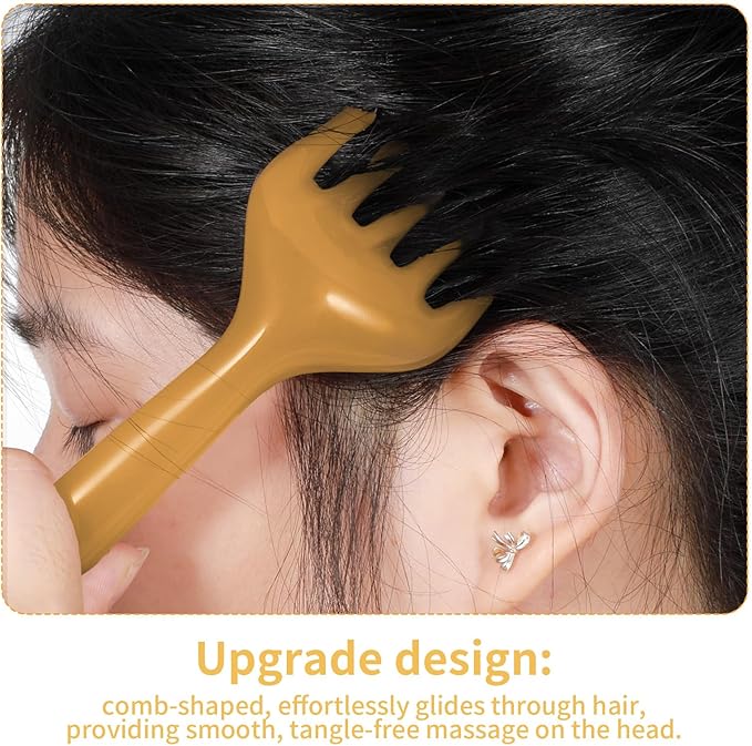 WY LIGHTING LEVEL 2Pcs Head Massager Manual Hair Scalp Massager Gua Sha Five - Image 5