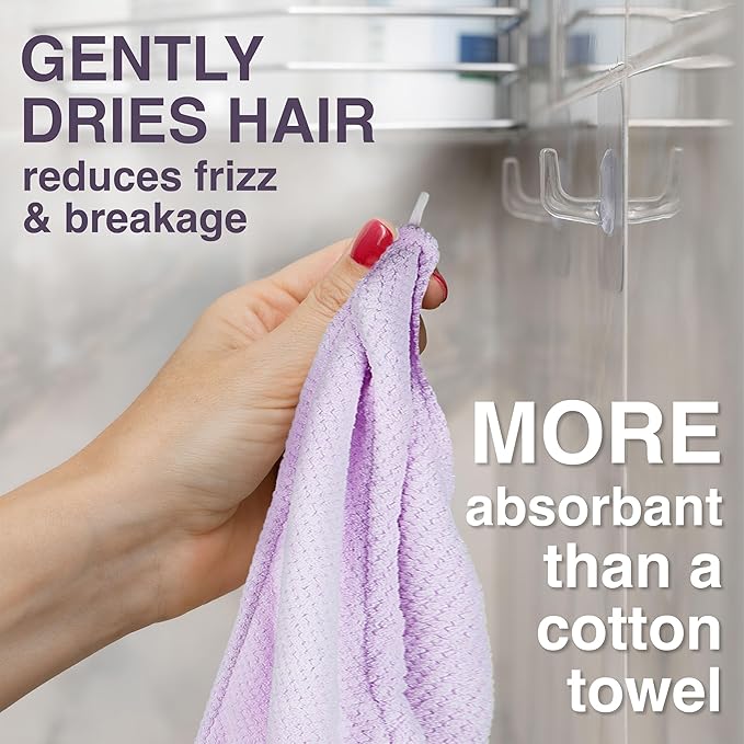 EXPRESSIONS Microfiber Hair Towel in Lavender - Image 3