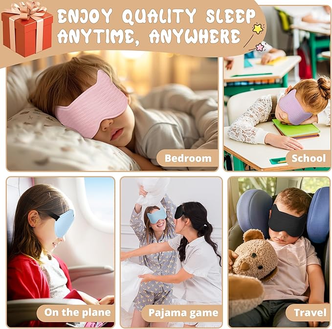 Kids Sleep Mask Eye Mask: 3D Contoured Cup Sleeping Masks, Blindfold - Image 7