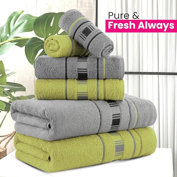 CASA COPENHAGEN X Line 6Pcs 100% Egyptian Cotton Large Designer Towels Gift - Image 5