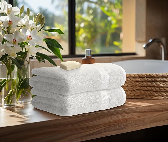 Avalon Towels Luxury 8 Piece White Towels Set, 2 Bath Towels, 2 Hand Towels and - Image 3