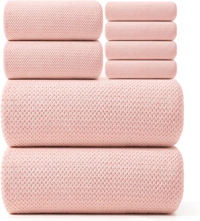 REDKISS Pink Towel Set of 8 by REDKISSOnline