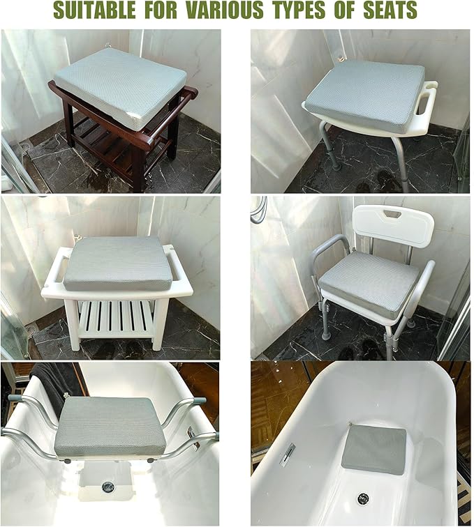 Shower Seat Cushion, Thickened Shower Chair Cushion 4D Air Fiber Material - Image 7