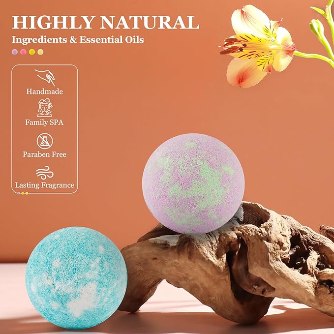 Bath Bombs for Women Gift Set, Handmade Bubble Bath Fizzy, for Bubble Bath Spa - Image 6