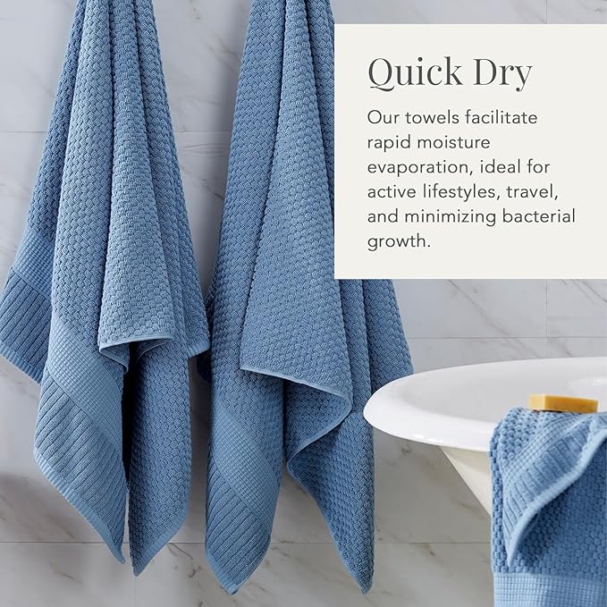 NY Loft 100% Cotton Bath Towel 4 Pack | Super Soft & Absorbent Quick-Dry Bath - Image 3