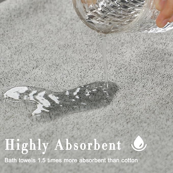 SEISSO Bath Towels Set of 4 Premium Bath Towels 35” x 63” Oversized Towels - Image 4