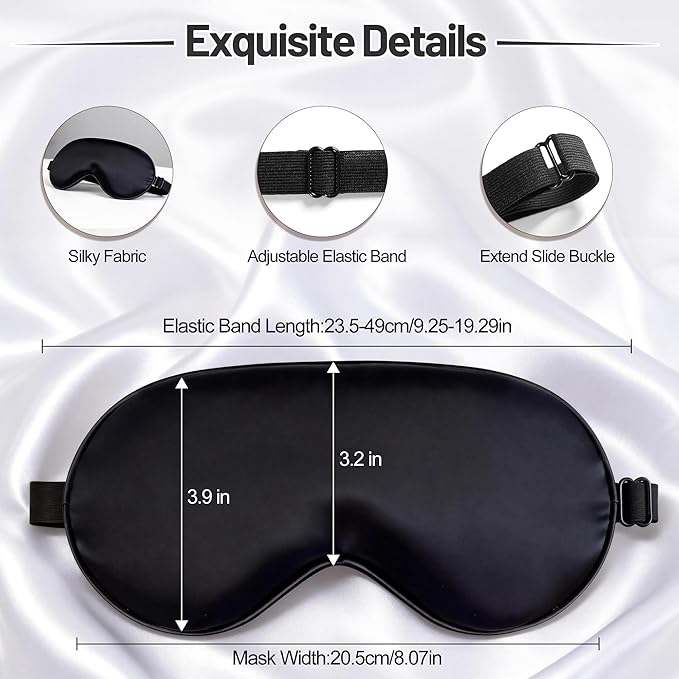 Silk Sleep Mask for Sleeping, Lightweight & Comfortable Blindfold for Women & - Image 4