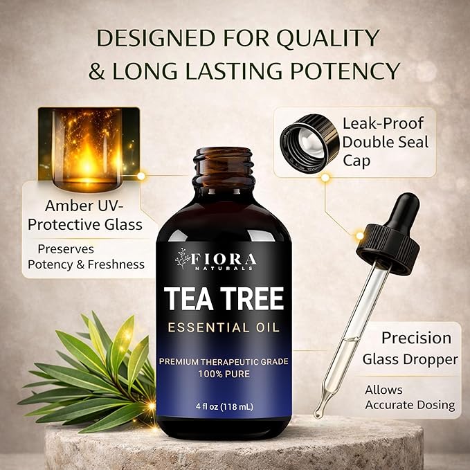 Fiora Naturals Tea Tree Oil 4 Fl Oz – 100% Pure Tea Tree Essential Oil - Image 6