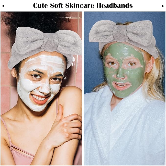 Ondder Spa Headband for Washing Face 8 Pack Gray Skincare Headbands for Women - Image 3
