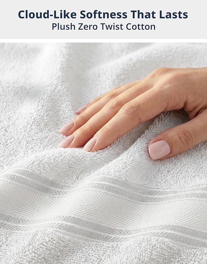 LANE LINEN Bath Towels Set of 6 – 100% Cotton, Zero Twist, 2 Large Bath Towel - Image 3