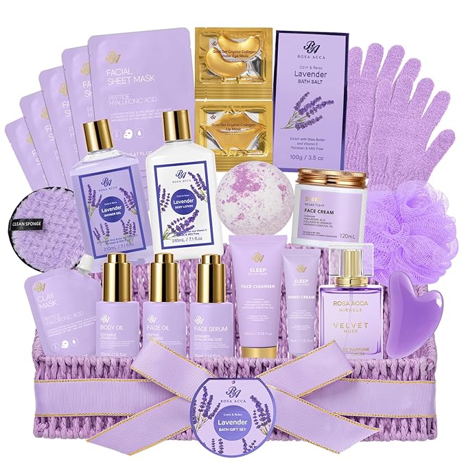 Mothers Day Gifts Basket for Mom, Hydrating Facial Skin Care Set, Home Spa by RAROSAACCA