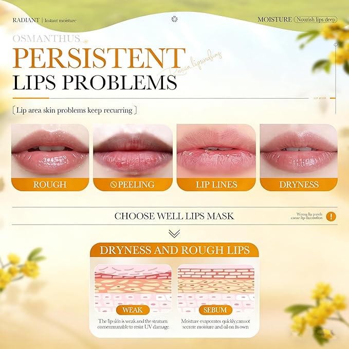 AKARY 5Pcs Osmanthus Nourish and Tender Lip Mask, Hydration Fragrance + - Image 7