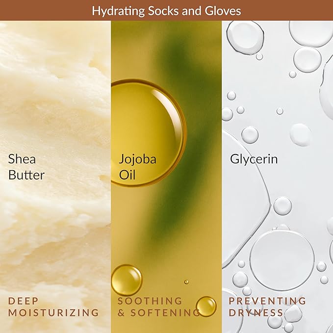 Epielle Hydrating Hand & Foot Masks, Relieve and Soften Dry, Overworked Skin - Image 5