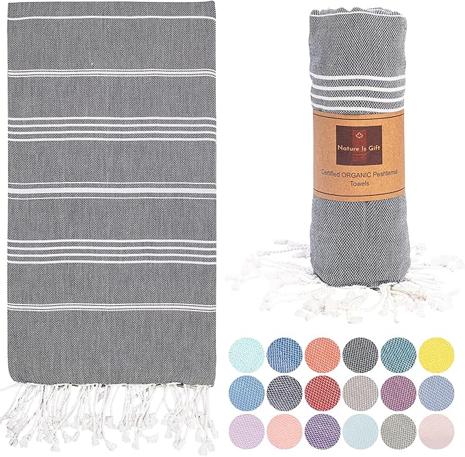 Beach Towel 100% Cotton Turkish Beach Towel Adult 38x70 Inch Pre-washed by NatureIsGift