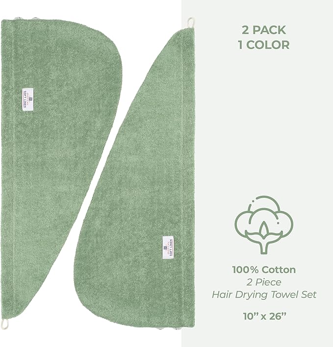 American Soft Linen 100% Cotton Hair Towels - Image 4