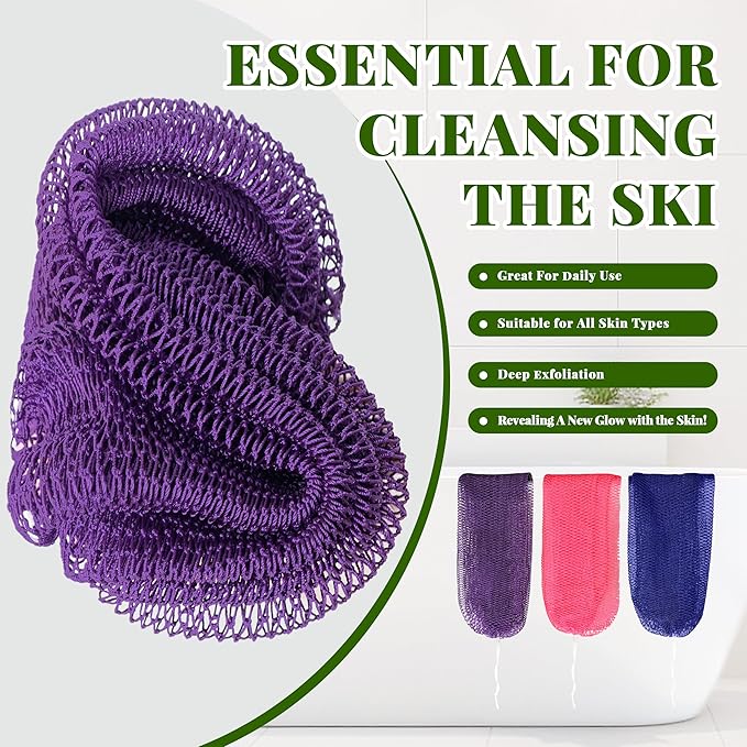 African Net Sponge Authentic, 3 Pieces Exfoliating Scrubber Bath Sponge - Image 3