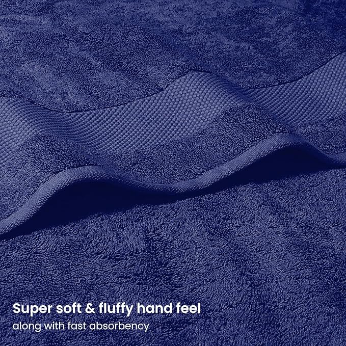 BIOWEAVES 100% Organic Cotton Bath Sheet Set of 2 | Soft Oversized Bath Towels - Image 3