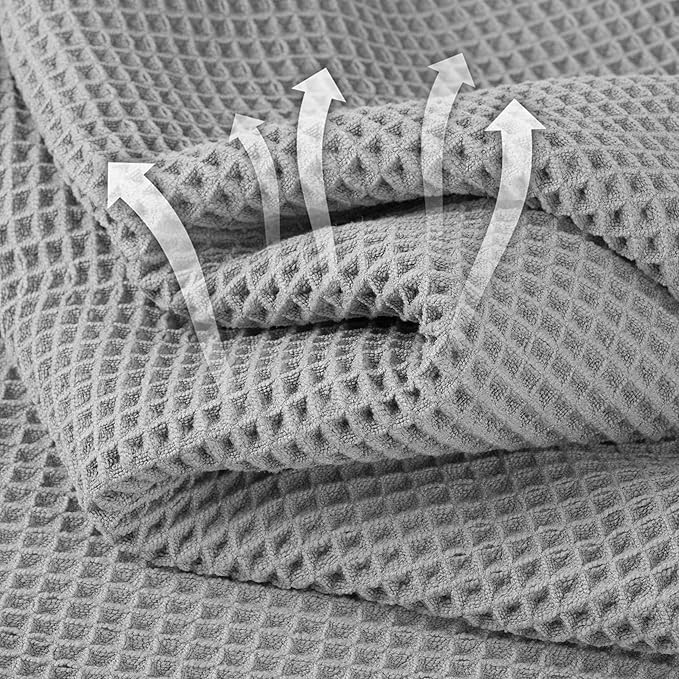 MICROFI New Microfiber Waffle Bath Towels, 2 Pieces, Fast Drying, Lint Free 430 - Image 2