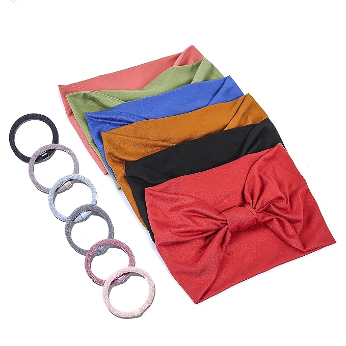 GiLi 6 Pack Wide Headbands for Women Non Slip Soft Elastic Hair Bands Yoga - Image 7