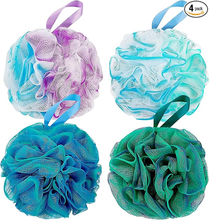 DadyMart Shower Loofah Sponge Pouf – XL Exfoliating Bath Puff Body Scrubber by DadyMart
