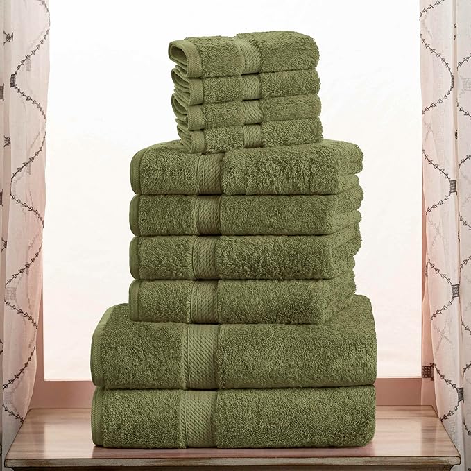 Superior Egyptian Cotton Pile 10 Piece Towel Set, Includes 2 Bath, 4 Hand - Image 2