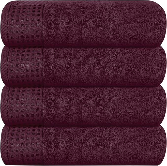 GLAMBURG Ultra Soft 4 Pack Oversized Bath Towel Set 27x54 inches, 100% Cotton by GLAMBURG