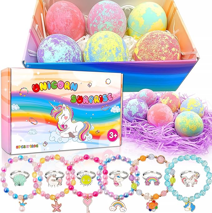 Unicorn Bath Bombs for Kids by MADO