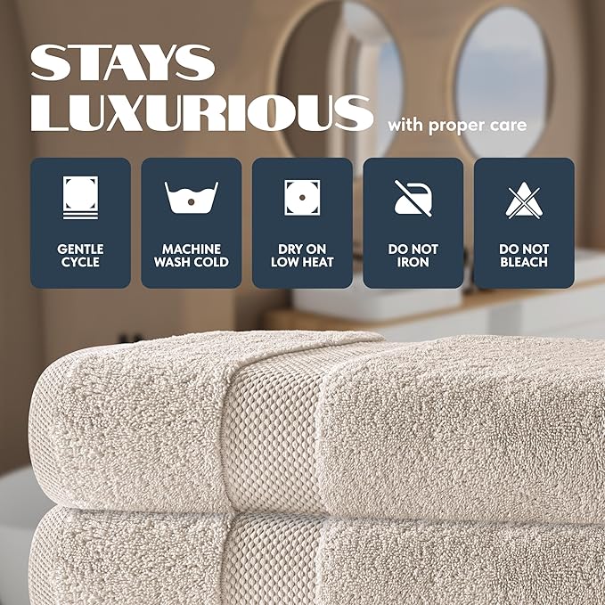 White Classic Luxury Bath Towels Set of 4 Large - Image 5