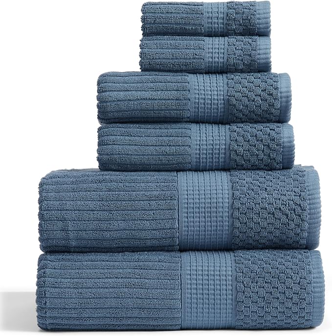 Springtree Home 100% Cotton Bath Towel Set | 6 Piece Set | Absorbent & by SpringtreeHome