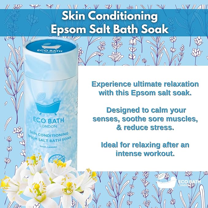 Eco Bath London Skin Conditioning Epsom Salt Bath Soak – Tube 2.2 LB | Made in - Image 2