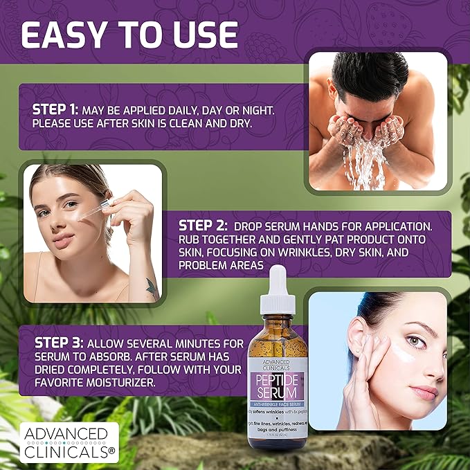 Advanced Clinicals Hyaluronic Acid Moisturizer Face Serum + Collagen Peptide - Image 6