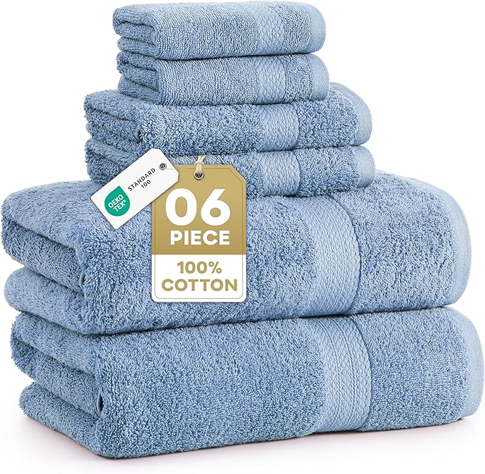 LANE LINEN 100% Cotton Bath Towels 6 Piece Set by LaneLinen