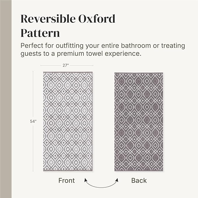 Modern Threads Classic Diamond 6-Piece 100% Cotton Towel Set – Yarn Dyed - Image 6
