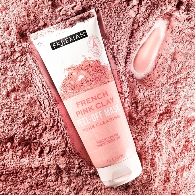 Freeman Exotic Blends French Pink Clay Peel-Off Face Mask, Pore Clearing Facial - Image 7
