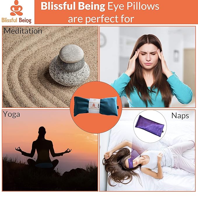 Lavender Eye Pillow | Hot or Cold Weighted Satin Eye Mask perfect - Image 2