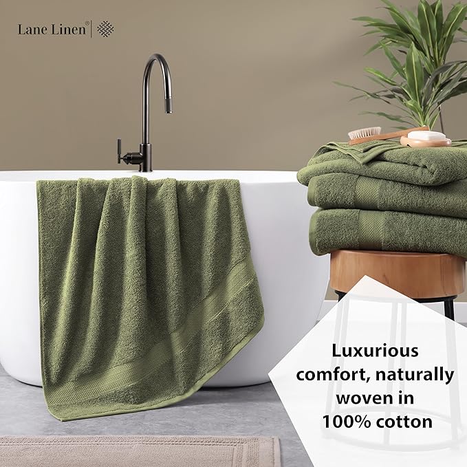 LANE LINEN 100% Mercerized Cotton Bath Sheet Set of 4 - Image 4